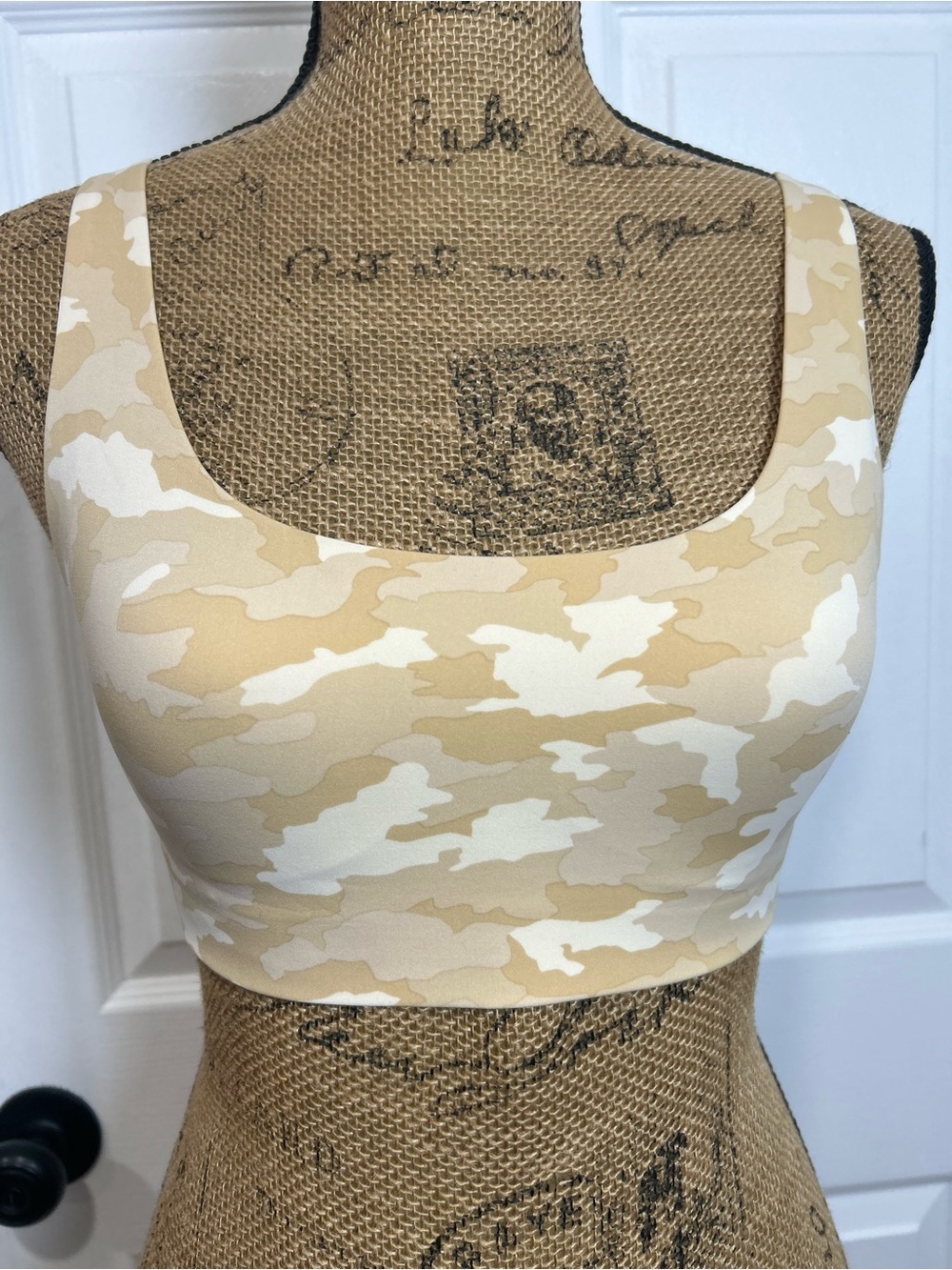 Lululemon Beige Camo Scoop Neck Sports Bra